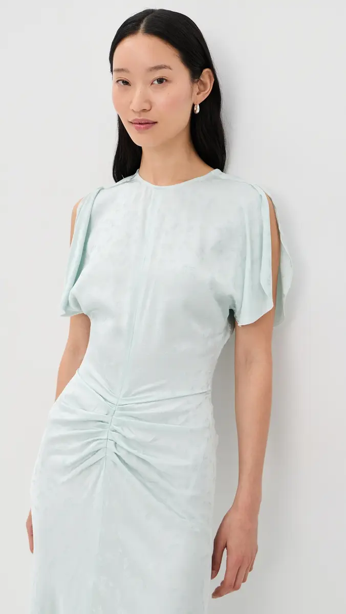 Victoria Beckham Bela Midi Dress Aquamarine | Thumbnail 3 Victoria Beckham Bela Midi Dress Aquamarine | Thumbnail 3