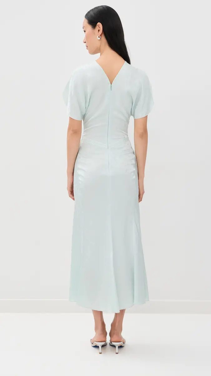 Victoria Beckham Bela Midi Dress Aquamarine | Thumbnail 4 Victoria Beckham Bela Midi Dress Aquamarine | Thumbnail 4