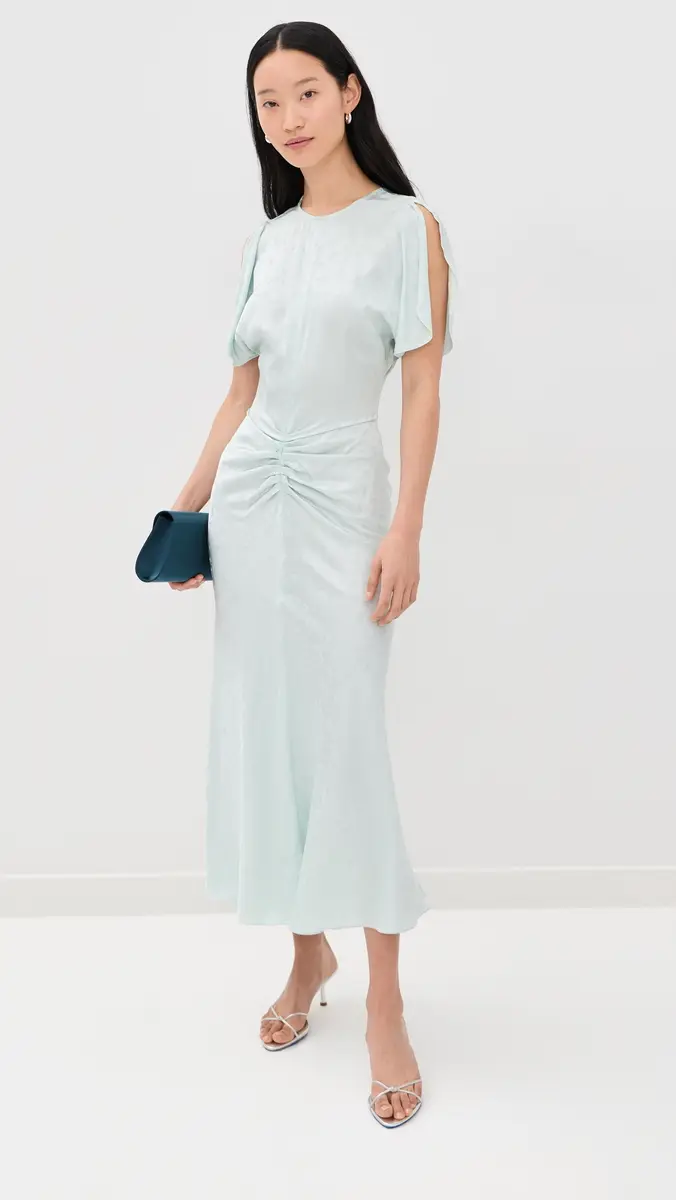 Victoria Beckham Bela Midi Dress Aquamarine | Thumbnail 6 Victoria Beckham Bela Midi Dress Aquamarine | Thumbnail 6