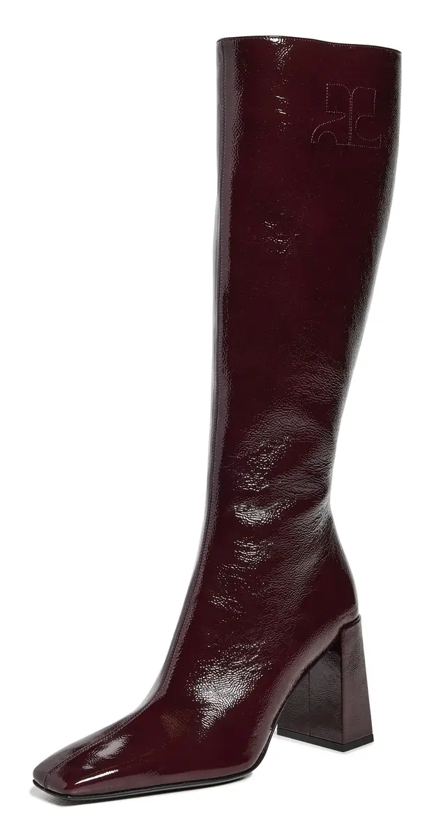 Courrèges Heritage Shadow Naplack Boots Burgundy | Image 1 Courrèges Heritage Shadow Naplack Boots Burgundy | Image 1