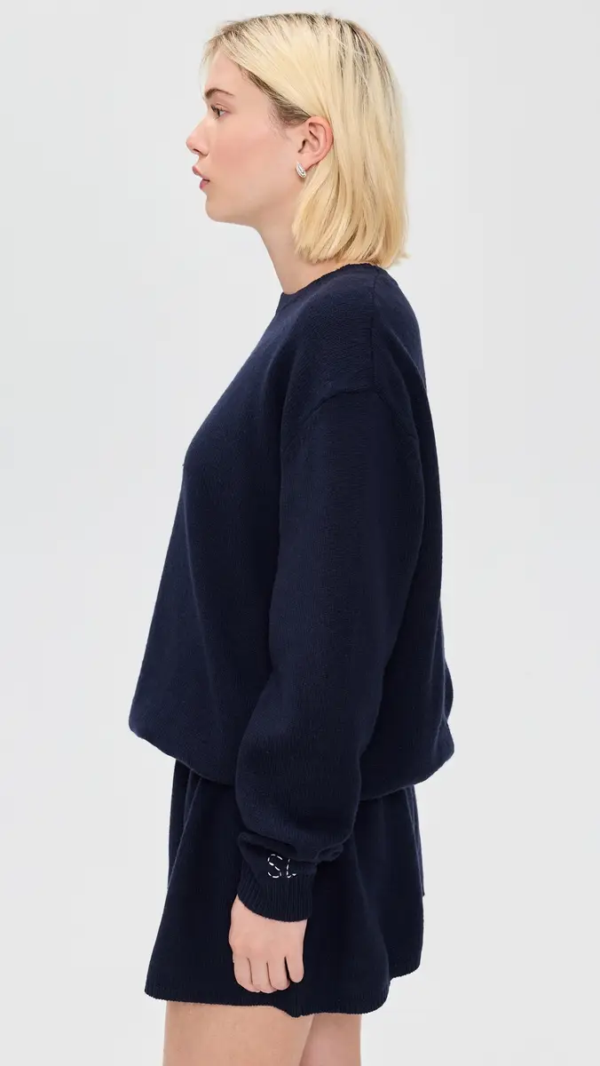 Sandy Liang Kazia Knit Dress Navy | Thumbnail 4