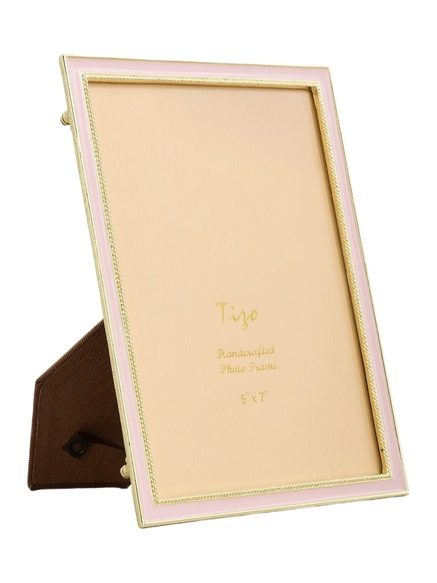 Tizo Design Enameled Gold Frame Pink 5x7