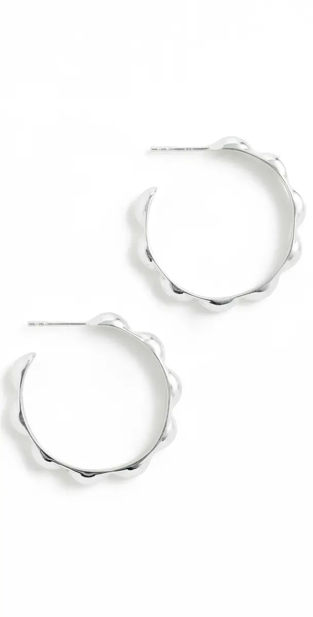 Sophie Blake Selena Scalloped Hoops Silver One Size | Image 1 Sophie Blake Selena Scalloped Hoops Silver One Size | Image 1