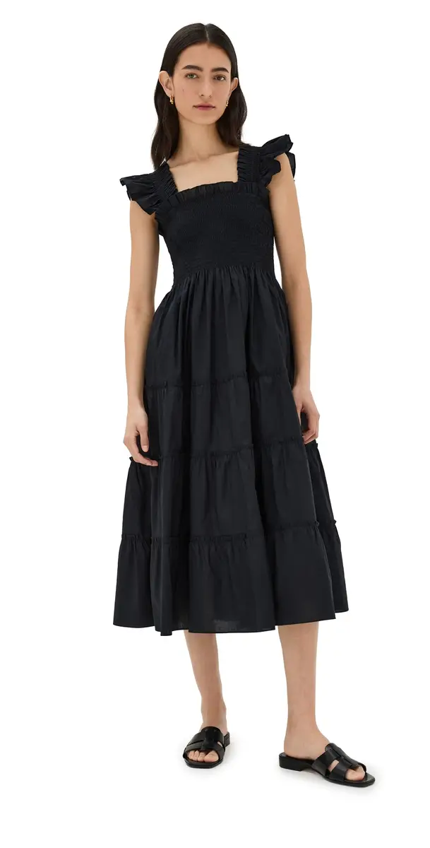 Hill House Home The Ellie Cotton Nap Dress Black | Image 1 Hill House Home The Ellie Cotton Nap Dress Black | Image 1