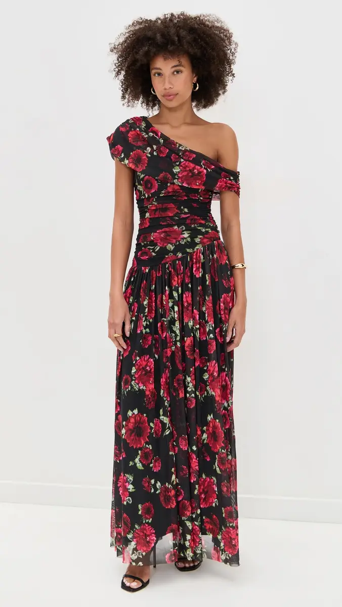 AFRM Marietta Dress Painted Roses | Thumbnail 2