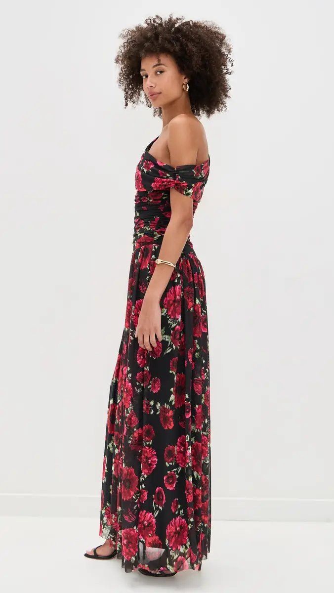 AFRM Marietta Dress Painted Roses | Thumbnail 4