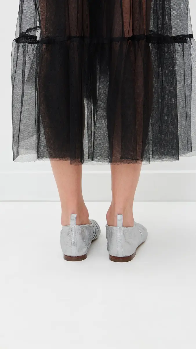 Mansur Gavriel Ruched Ballerina Flats Silver | Thumbnail 5 Mansur Gavriel Ruched Ballerina Flats Silver | Thumbnail 5