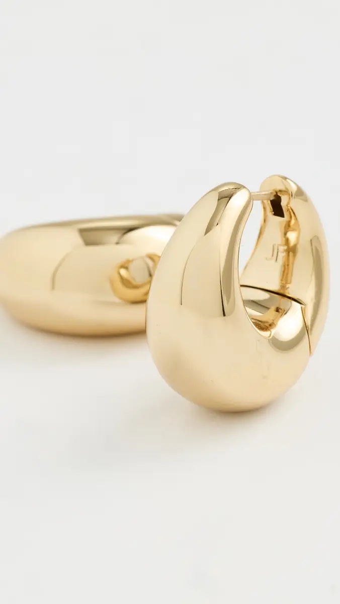 Jennifer Fisher Dylan Hinged Huggies Yellow Gold One Size | Thumbnail 4