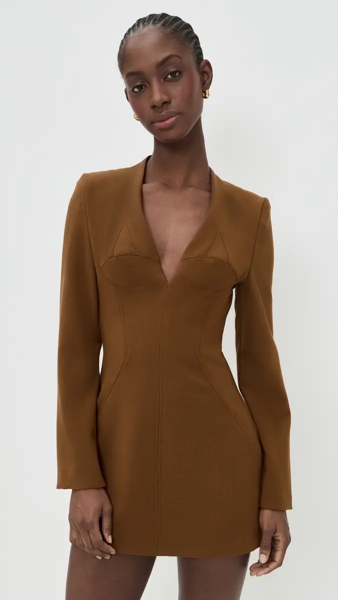 Black Halo Kenna Micro Mini Dress Mocha | Thumbnail 2