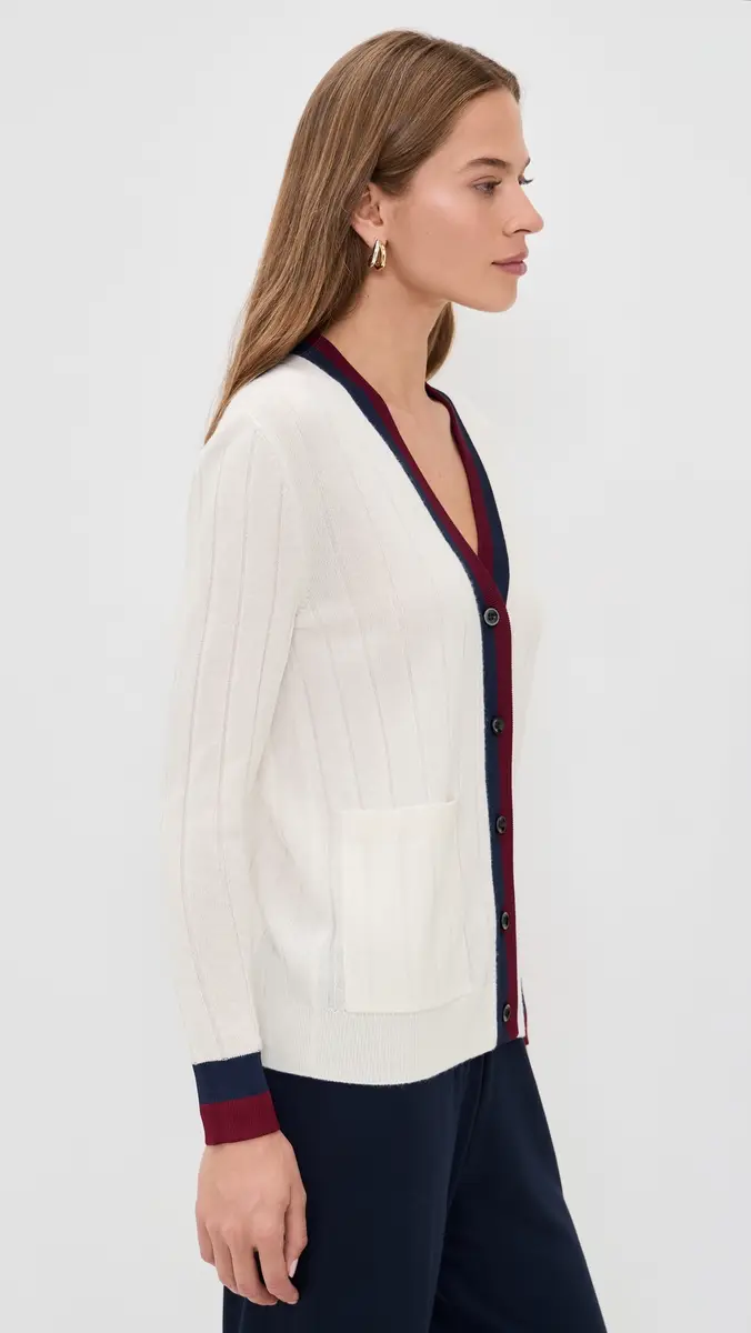 KULE The Sinclair Cashmere Cardigan Cream/Navy/Port | Thumbnail 4 KULE The Sinclair Cashmere Cardigan Cream/Navy/Port | Thumbnail 4