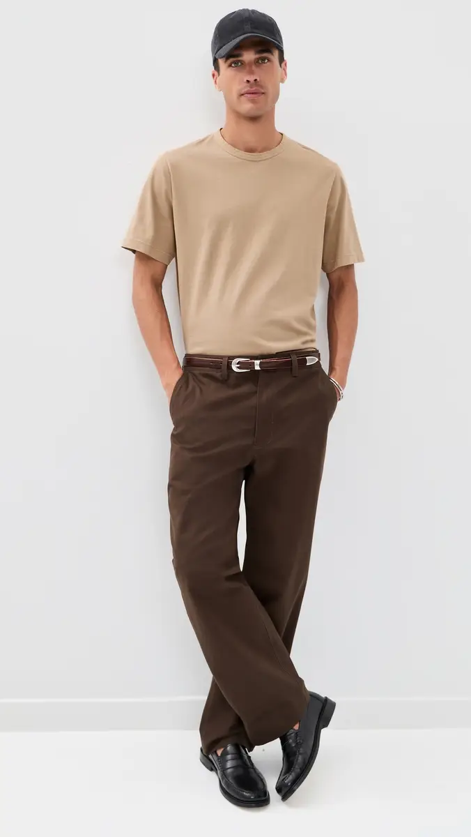 Theory Crew Neck Tee Tinted Brown | Thumbnail 5 Theory Crew Neck Tee Tinted Brown | Thumbnail 5