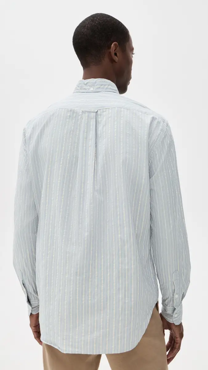 Gitman Vintage Japanese Dobby Stripe Shirt Blue | Thumbnail 3
