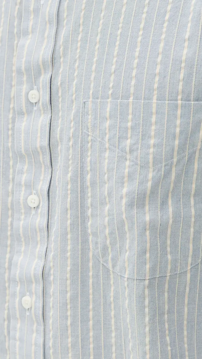 Gitman Vintage Japanese Dobby Stripe Shirt Blue | Thumbnail 6