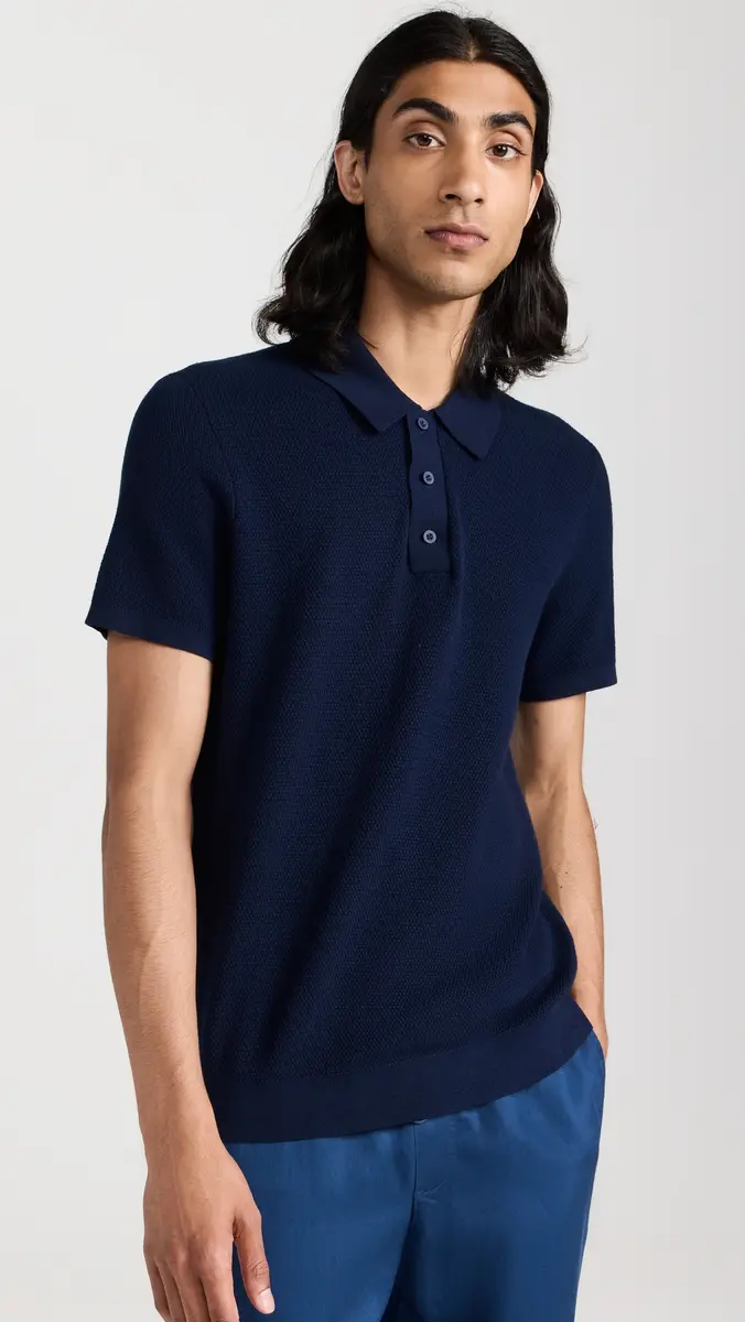 Onia Cotton Textured Knit Polo | Thumbnail 2