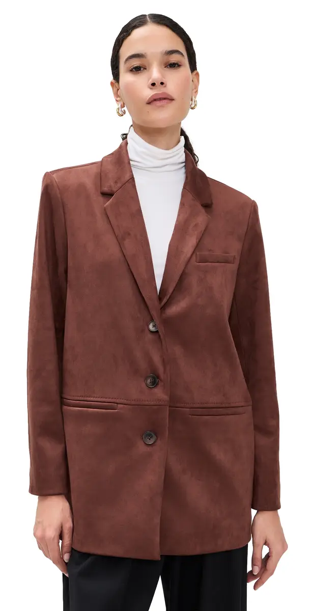 LE BOP Blair Faux Suede Oversized Blazer Cappuccino | Image 1 LE BOP Blair Faux Suede Oversized Blazer Cappuccino | Image 1