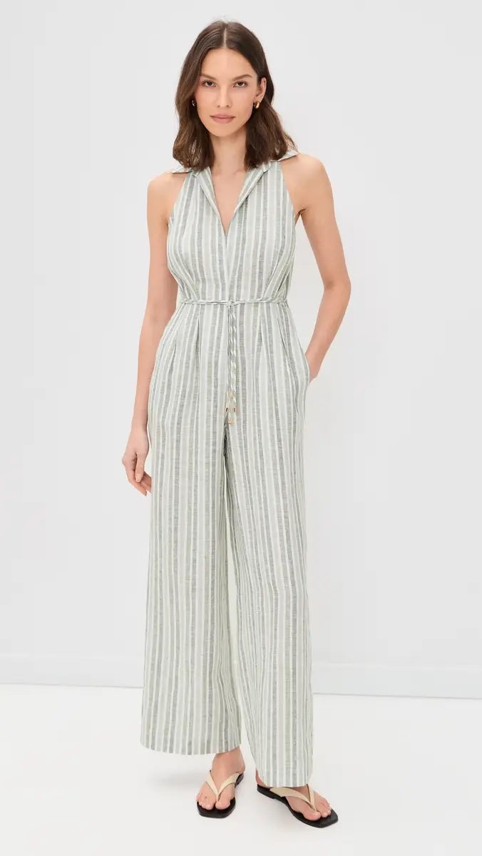 HEVRON Vivi Jumpsuit Sage Stripe | Thumbnail 2 HEVRON Vivi Jumpsuit Sage Stripe | Thumbnail 2