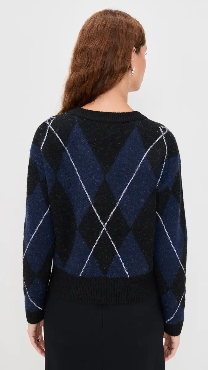 LE BOP Rae Arglye V Neck Sweater | Thumbnail 3 LE BOP Rae Arglye V Neck Sweater | Thumbnail 3