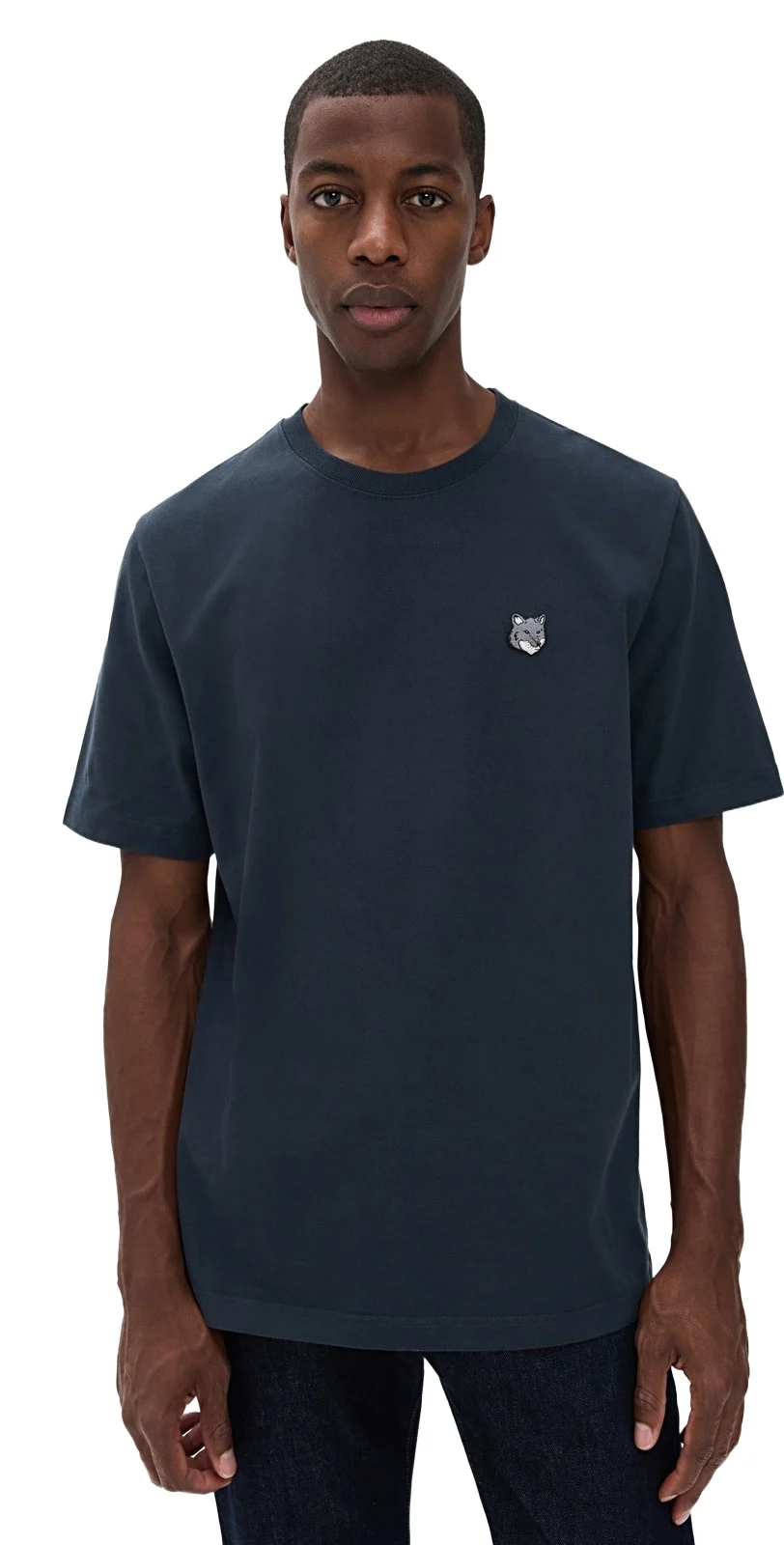 Maison Kitsuné Grey Fox Head Patch Comfort Tee