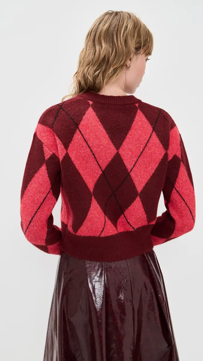 LE BOP Rae Arglye V Neck Sweater | Thumbnail 3 LE BOP Rae Arglye V Neck Sweater | Thumbnail 3