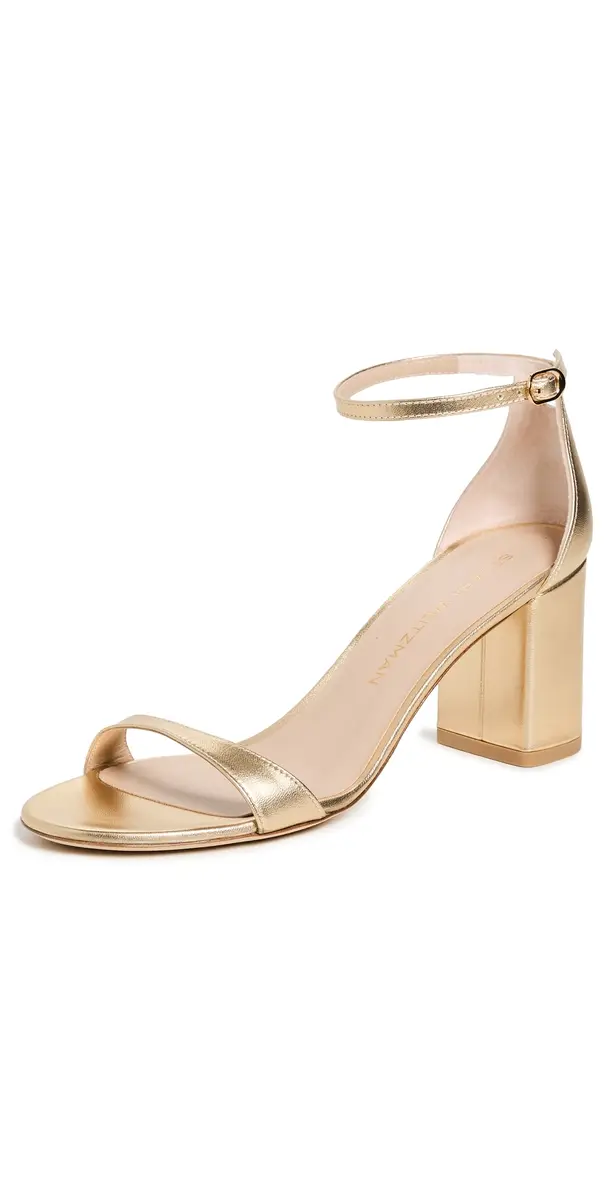 Stuart Weitzman Nudist Block 7mm Golden | Image 1 Stuart Weitzman Nudist Block 7mm Golden | Image 1