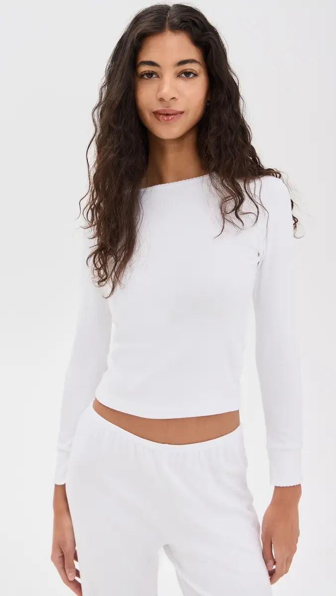 DONNI. DONNI. The Baby Rib Scallop Long Sleeve | Thumbnail 2 DONNI. DONNI. The Baby Rib Scallop Long Sleeve | Thumbnail 2