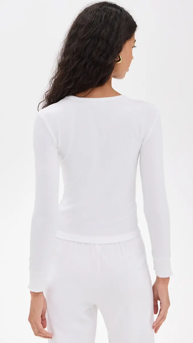 DONNI. DONNI. The Baby Rib Scallop Long Sleeve | Thumbnail 3 DONNI. DONNI. The Baby Rib Scallop Long Sleeve | Thumbnail 3