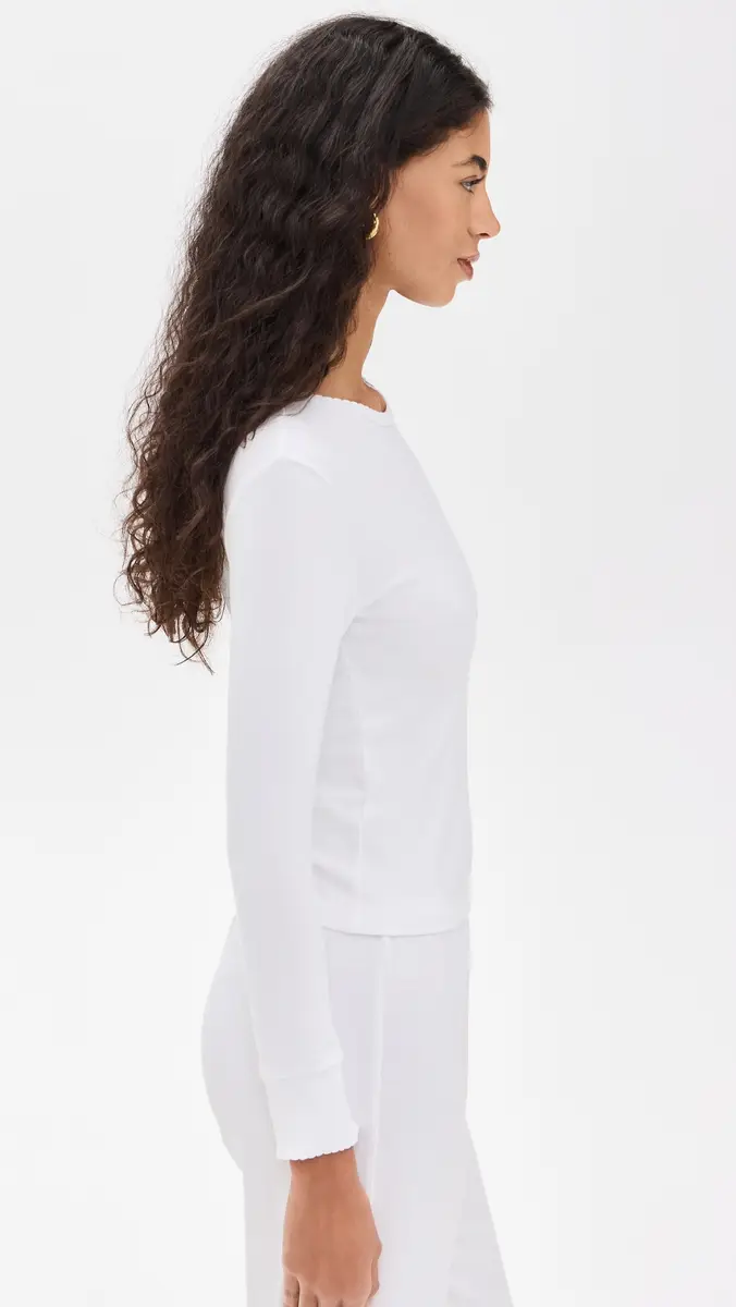 DONNI. DONNI. The Baby Rib Scallop Long Sleeve | Thumbnail 4 DONNI. DONNI. The Baby Rib Scallop Long Sleeve | Thumbnail 4