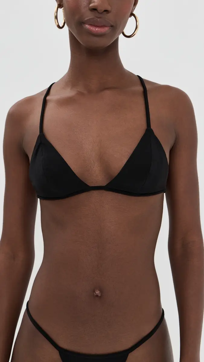 Norma Kamali No Tie Mini Bikini Top Black | Thumbnail 2
