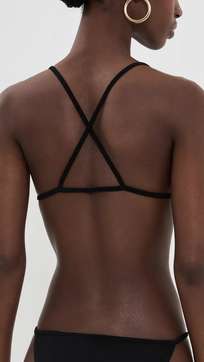 Norma Kamali No Tie Mini Bikini Top Black | Thumbnail 3
