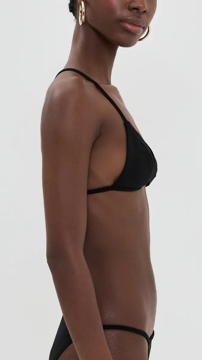 Norma Kamali No Tie Mini Bikini Top Black | Thumbnail 4
