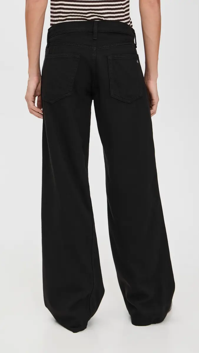 rag & bone Featherweight Saige Full Straight Jeans Black | Thumbnail 3 rag & bone Featherweight Saige Full Straight Jeans Black | Thumbnail 3
