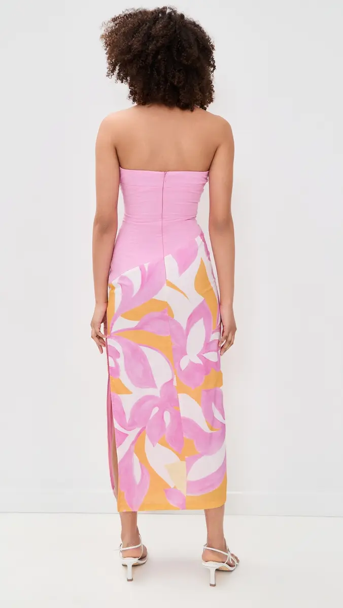 SEVEN WONDERS Evie Halter Ruched Midi Dress | Thumbnail 3 SEVEN WONDERS Evie Halter Ruched Midi Dress | Thumbnail 3