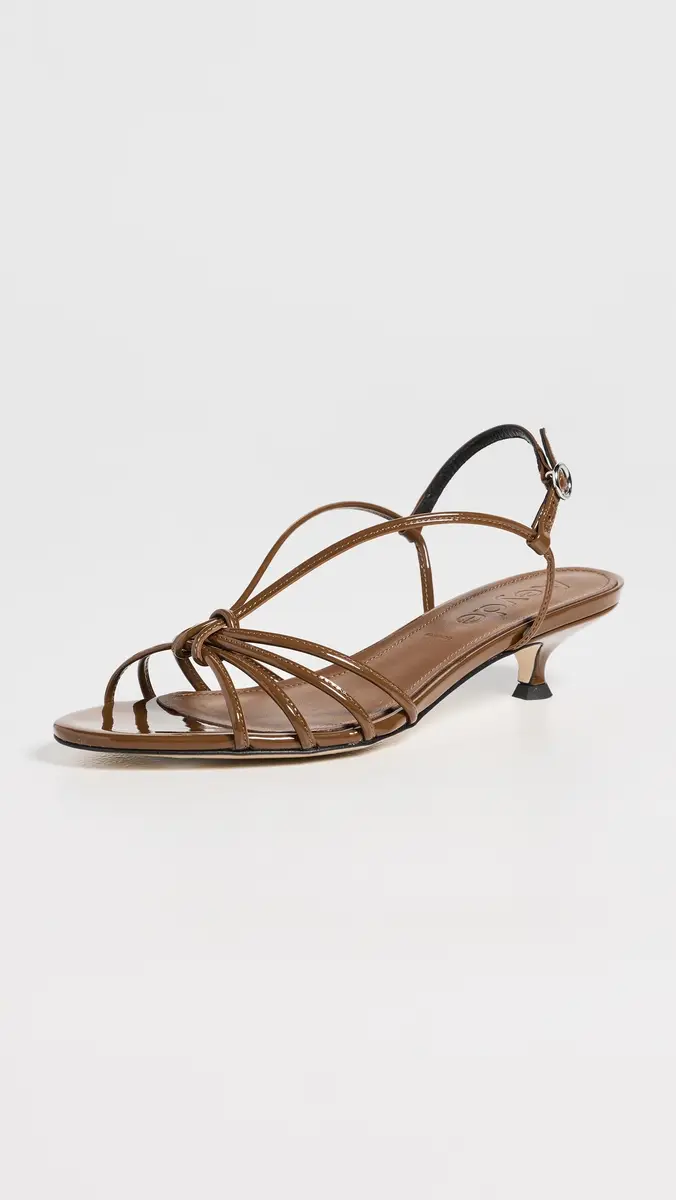 aeyde Amara Patent Calf Leather Tobacco Sandals | Thumbnail 2 aeyde Amara Patent Calf Leather Tobacco Sandals | Thumbnail 2