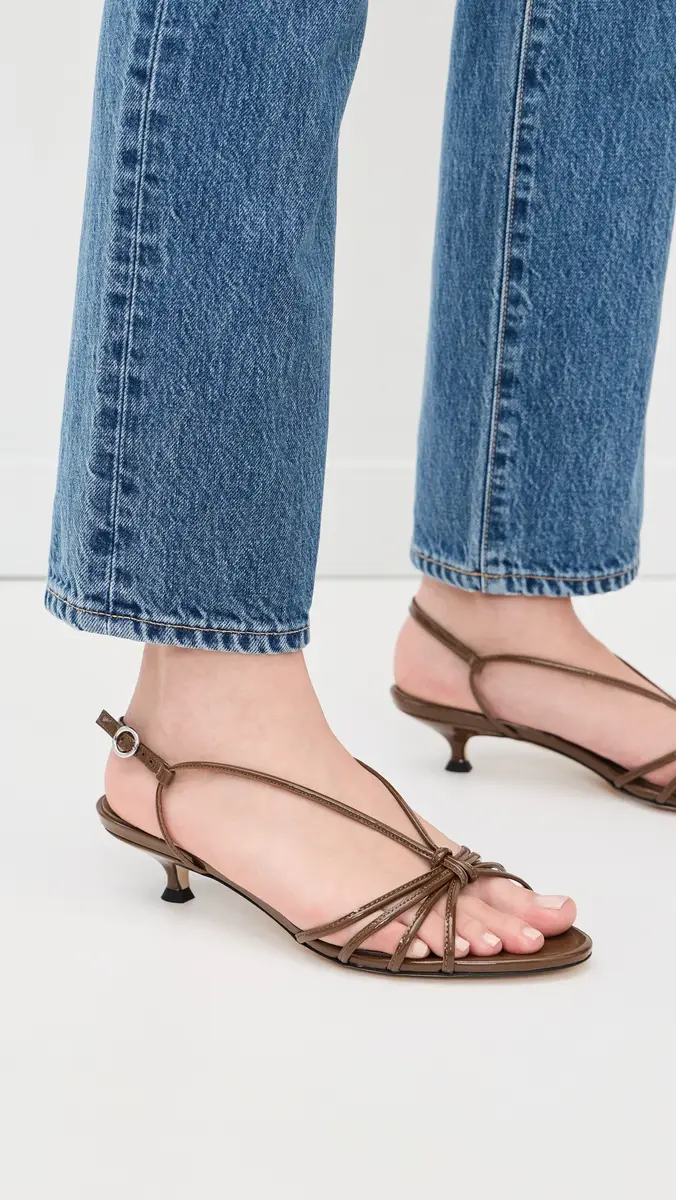 aeyde Amara Patent Calf Leather Tobacco Sandals | Thumbnail 3 aeyde Amara Patent Calf Leather Tobacco Sandals | Thumbnail 3