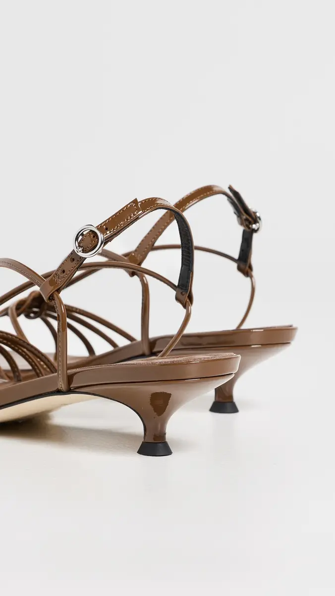 aeyde Amara Patent Calf Leather Tobacco Sandals | Thumbnail 4 aeyde Amara Patent Calf Leather Tobacco Sandals | Thumbnail 4