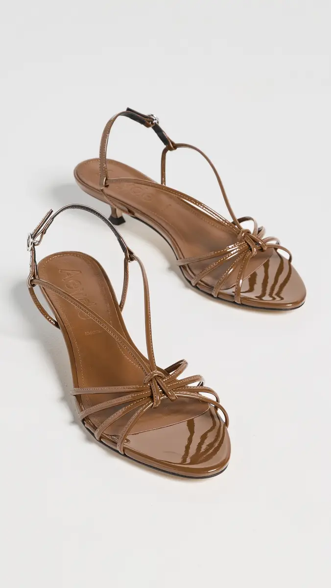 aeyde Amara Patent Calf Leather Tobacco Sandals | Thumbnail 5 aeyde Amara Patent Calf Leather Tobacco Sandals | Thumbnail 5