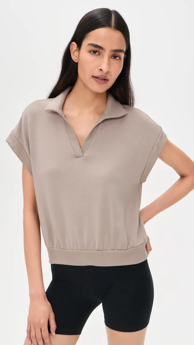 Splits59 Evie Fleece Polo Latte | Thumbnail 2 Splits59 Evie Fleece Polo Latte | Thumbnail 2