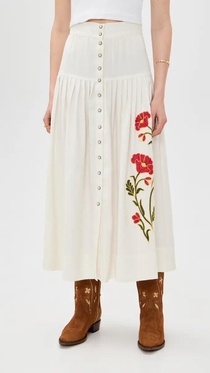 The Great. THE GREAT. THE GREAT x Stetson The Western Embroidered Highland Skirt | Thumbnail 2 The Great. THE GREAT. THE GREAT x Stetson The Western Embroidered Highland Skirt | Thumbnail 2