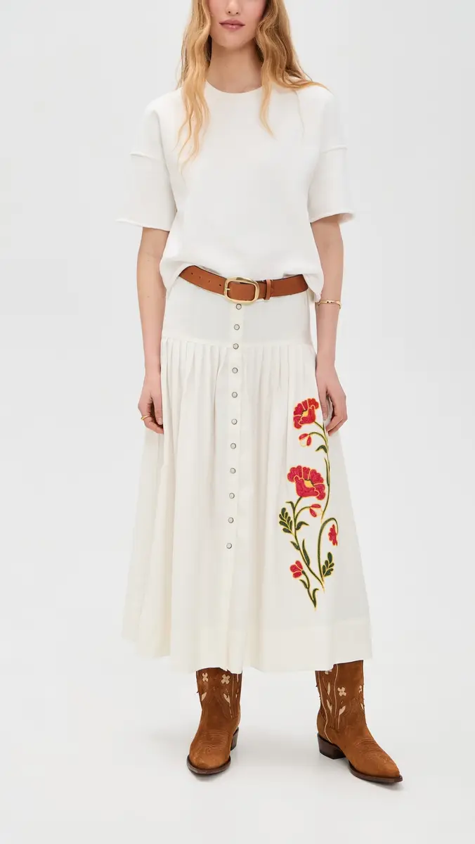 The Great. THE GREAT. THE GREAT x Stetson The Western Embroidered Highland Skirt | Thumbnail 5 The Great. THE GREAT. THE GREAT x Stetson The Western Embroidered Highland Skirt | Thumbnail 5