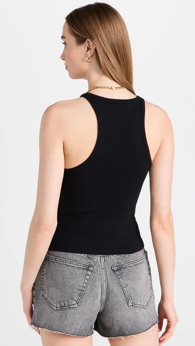 Good American Heritage Ribbed Tank Top Black001 | Thumbnail 3