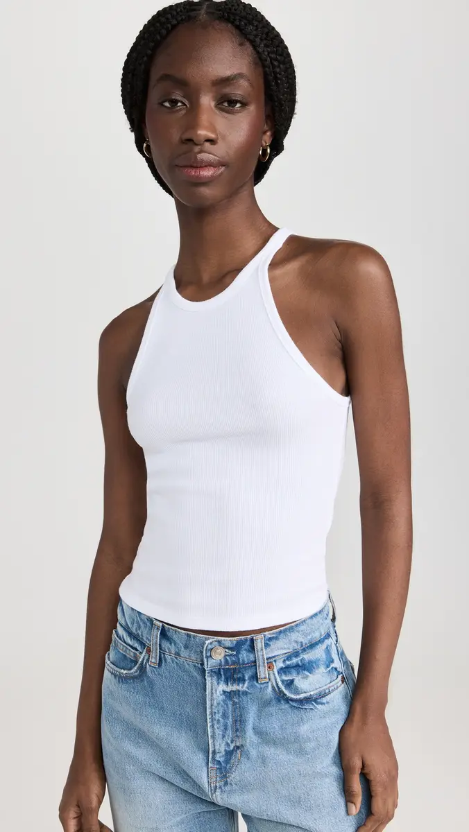 Good American Heritage Ribbed Tank Top White001 | Thumbnail 2 Good American Heritage Ribbed Tank Top White001 | Thumbnail 2
