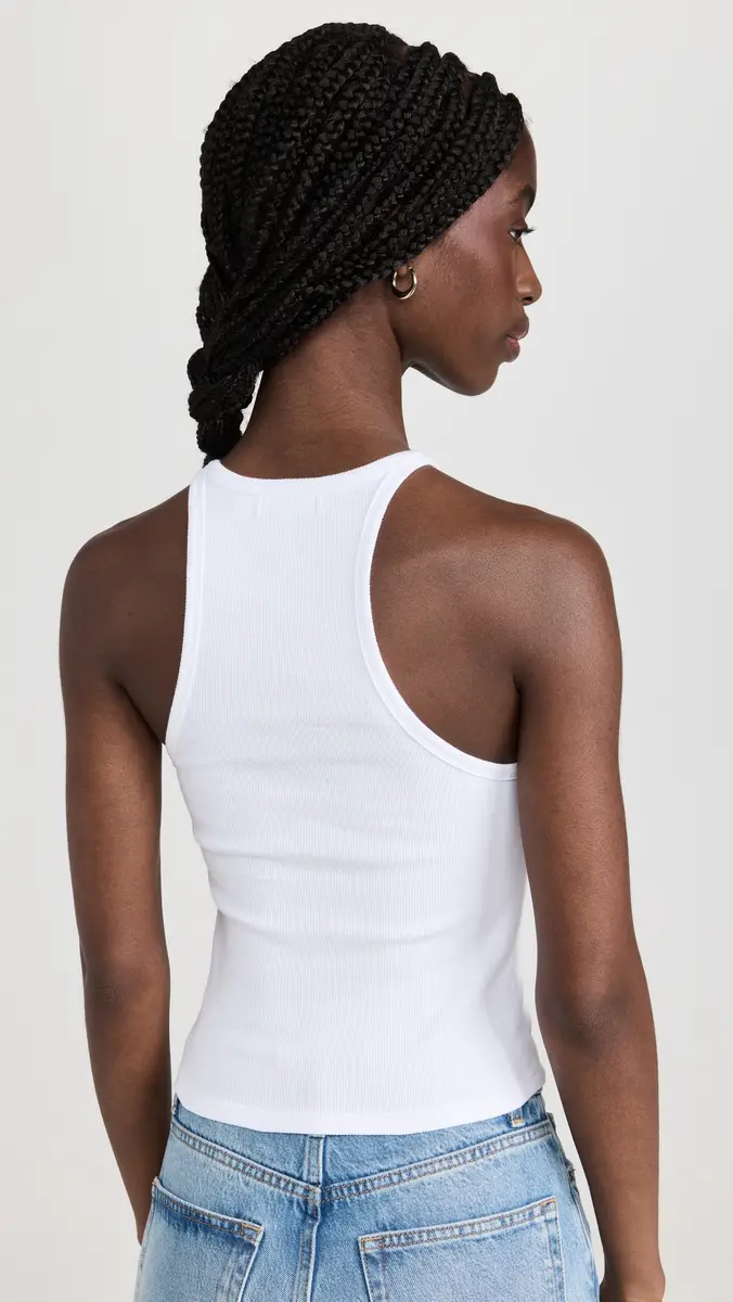 Good American Heritage Ribbed Tank Top White001 | Thumbnail 3 Good American Heritage Ribbed Tank Top White001 | Thumbnail 3