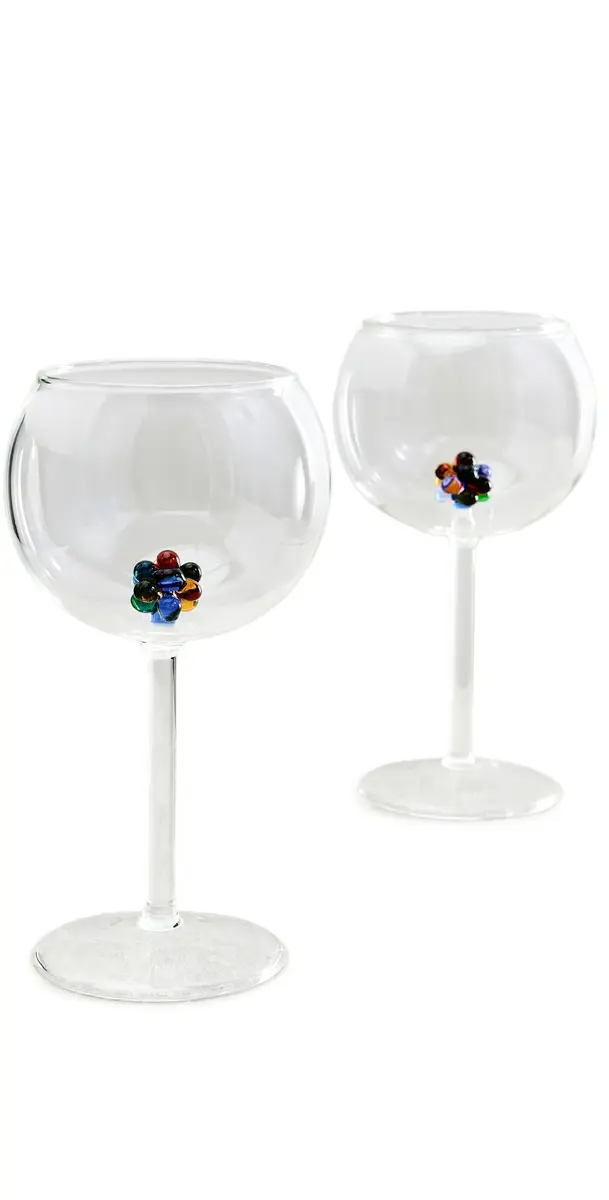 FAZEEK Bloom Wine Glasses Set of 2 Multi One Size | Image 1 FAZEEK Bloom Wine Glasses Set of 2 Multi One Size | Image 1
