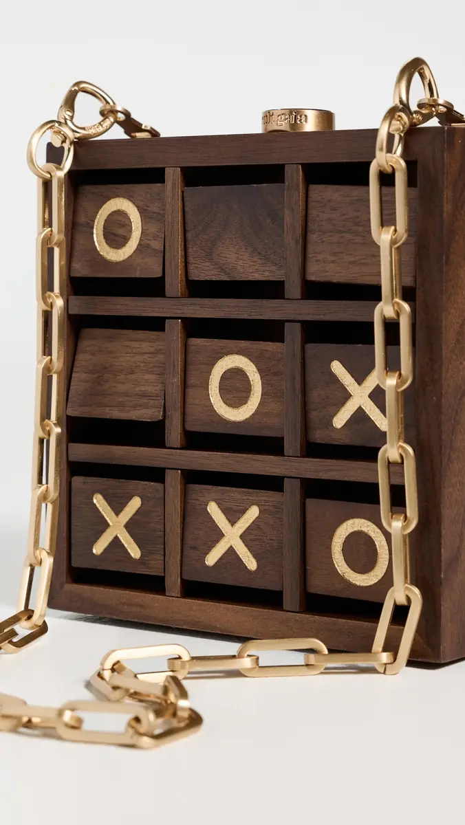 Cult Gaia Tic Tac Toe Clutch Walnut One Size | Thumbnail 5 Cult Gaia Tic Tac Toe Clutch Walnut One Size | Thumbnail 5