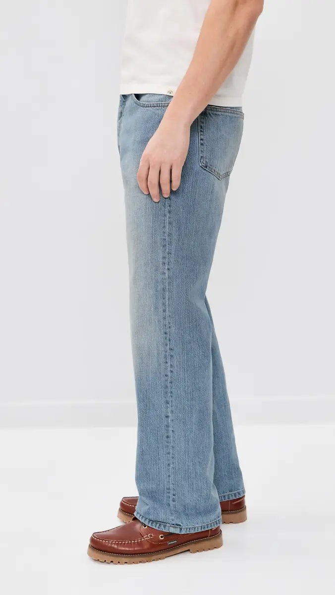 Jeanerica Vega Straight Leg Jeans Light Blue Righe | Thumbnail 4 Jeanerica Vega Straight Leg Jeans Light Blue Righe | Thumbnail 4