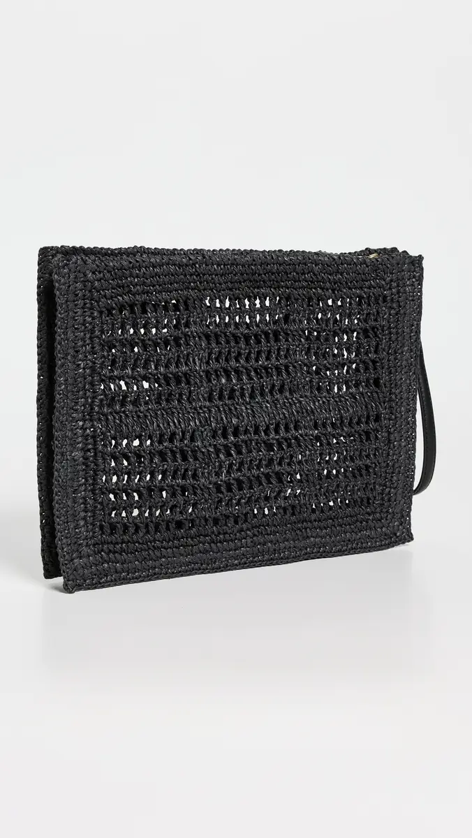 Tory Burch Ella Crochet Pouch Black One Size | Thumbnail 4