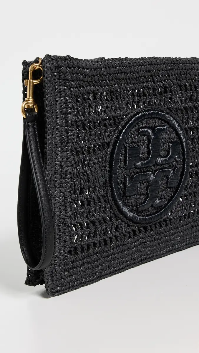 Tory Burch Ella Crochet Pouch Black One Size | Thumbnail 5