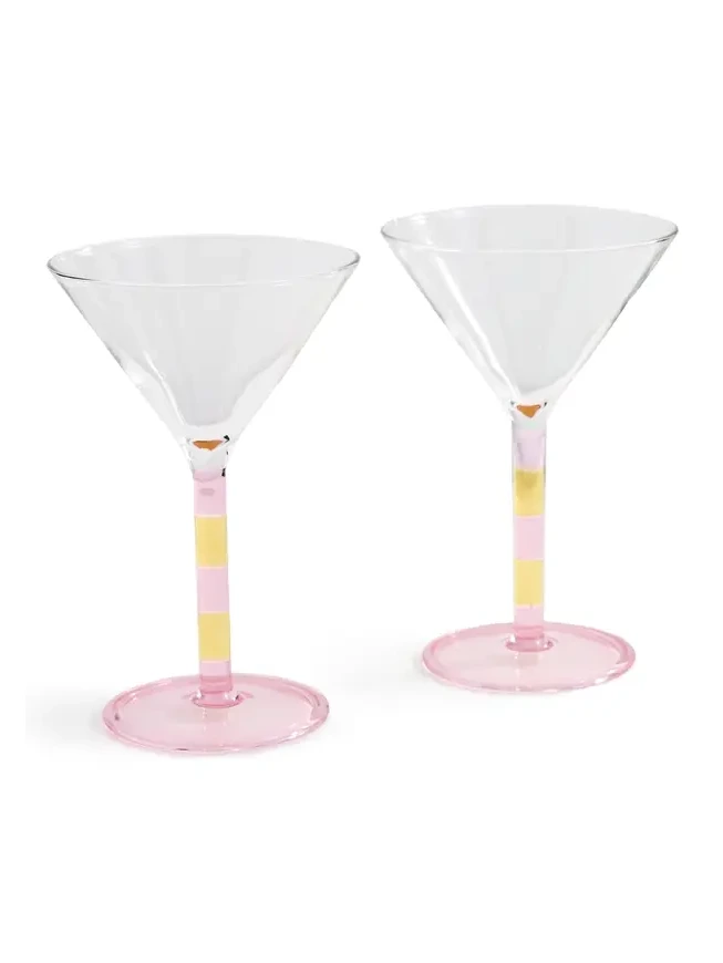 FAZEEK Stripe Martini Glass Set of 2