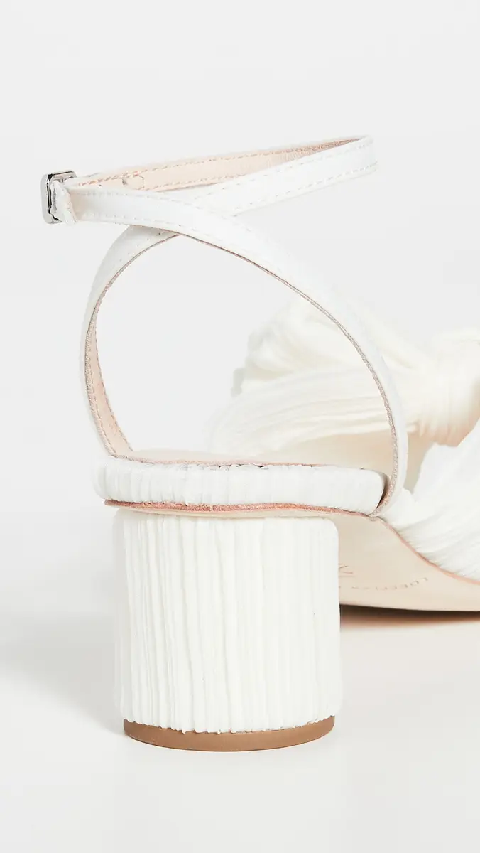 Loeffler Randall Dahlia Pleated Bow Heels with Ankle Strap Pearl | Thumbnail 4