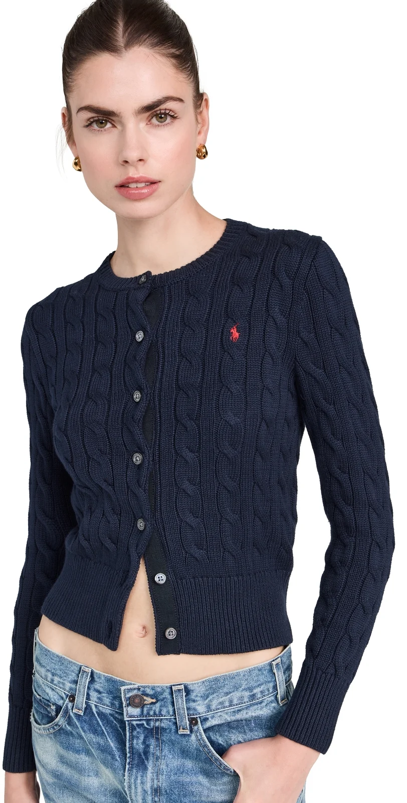 Cotton Cable Long Sleeve Cardigan Cotton Cable Long Sleeve Cardigan